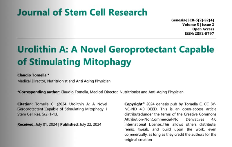 Articolo sul Journal of Stem Cell Research di Luglio 2024